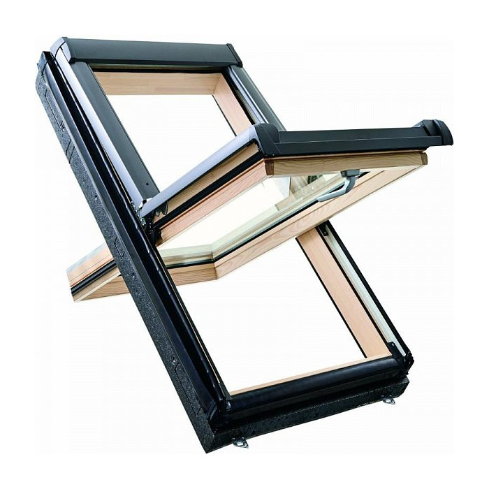 Окно R45 Н200 с термоблоком, 54х78 см, из дерева (однокамерное, среднеповоротное), Roto