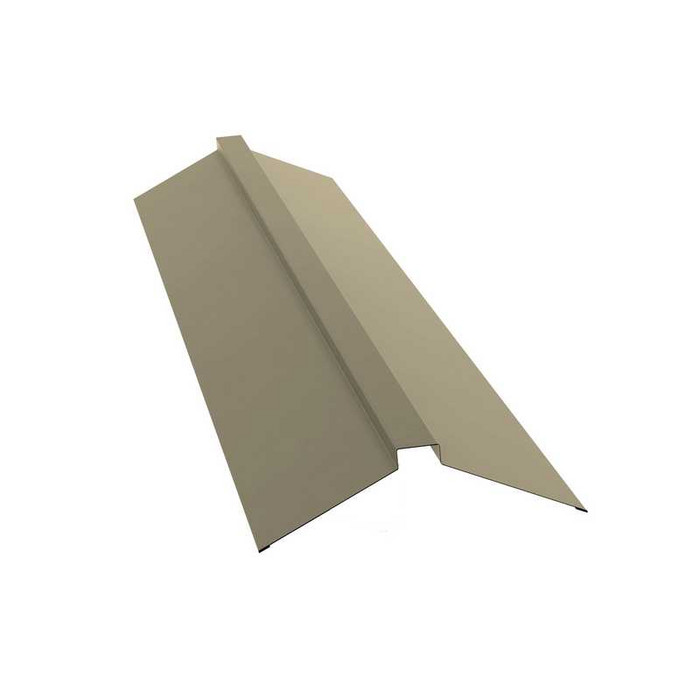Планка конька плоского Grand Line 115х30х115 0,5 Satin RAL 1015 светлая слоновая кость - фото №1