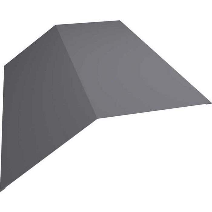 Планка конька плоского 190х190 0,5 Satin с пленкой RAL 7004 сигнальный серый - фото №1