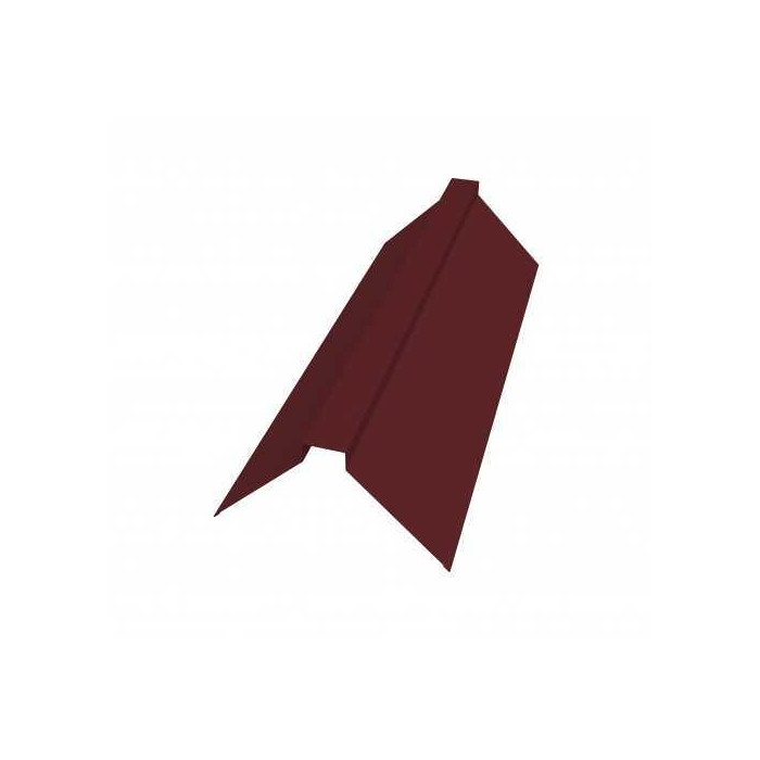 Планка конька плоского 175х50х175 0,5 Velur RAL 3005 красное вино - фото №1
