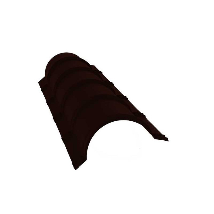 Планка малого конька полукруглого 0,5 Satin с пленкой RR 32 темно-коричневый - фото №1