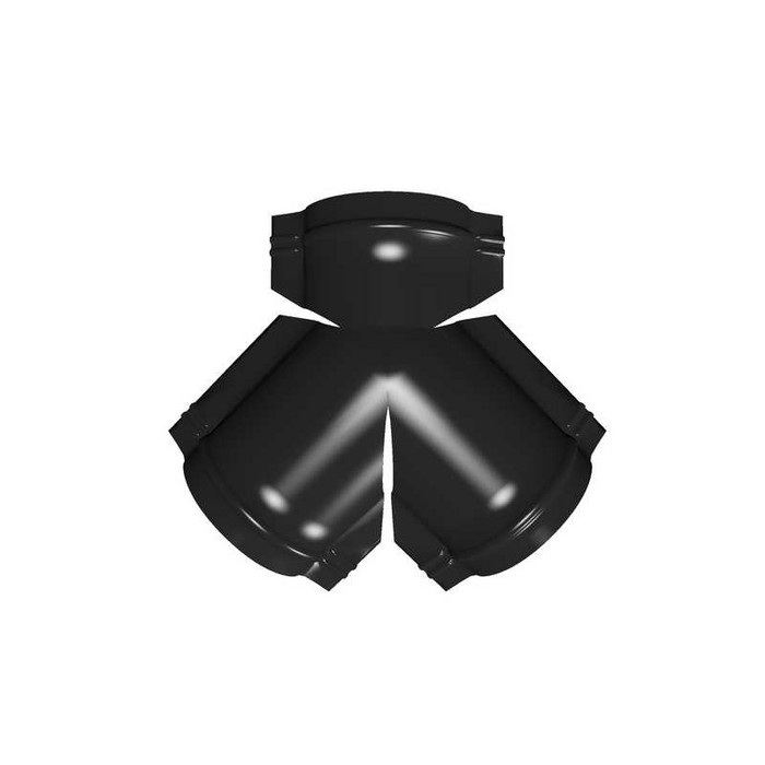 Тройник Y малого конька полукруглого Rooftop Matte с пленкой RAL 9005 черный - фото №1