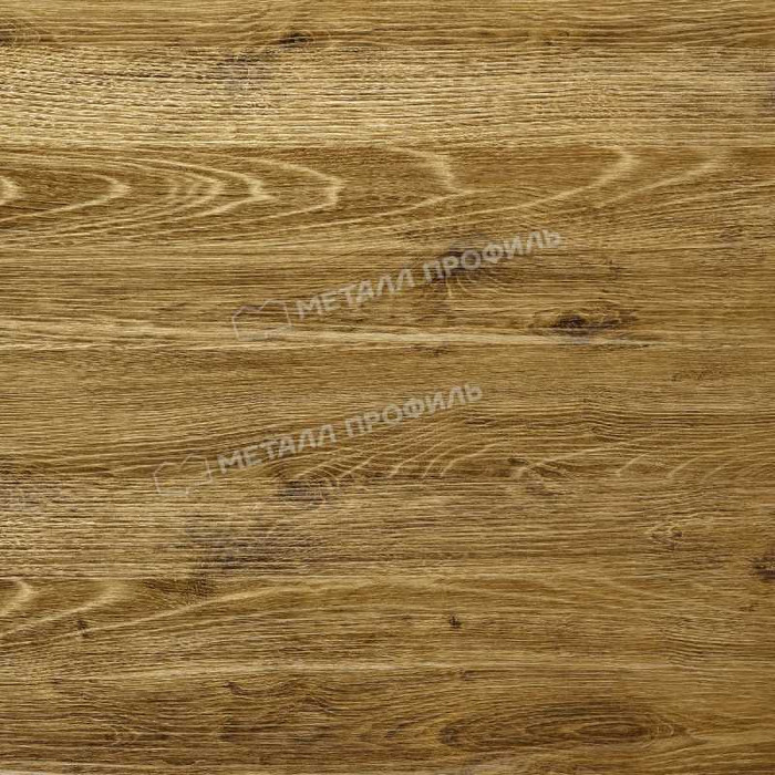 Планка карнизного свеса сложная 250х50х2000 (ECOSTEEL_T-01-ЗолотойДуб-0.5) - фото №1