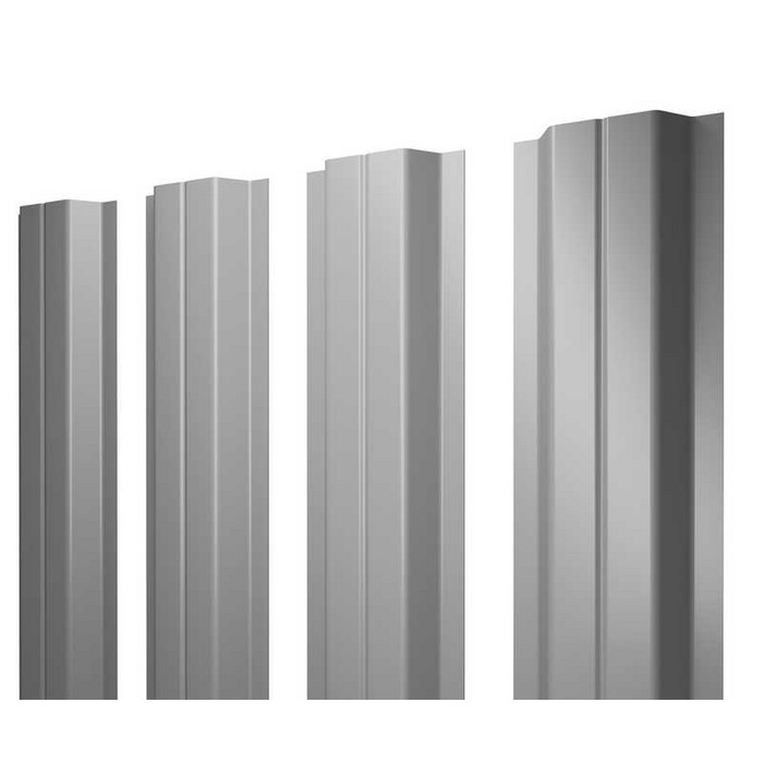 Штакетник П-образный А Grand Line 0,5 Satin RAL9006 Бело-Алюминиевый - фото №1